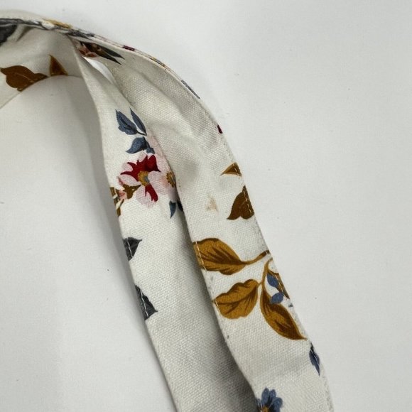 Loft Red Floral Canvas Tote Bag Cotton - Picture 5 of 6